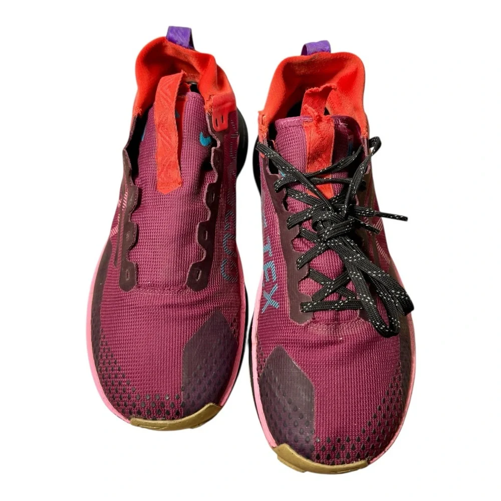 Nike React‎ Pegasus Trail GTX 4 Gore-Tex Maroon Orange Running Shoe US Women's 8